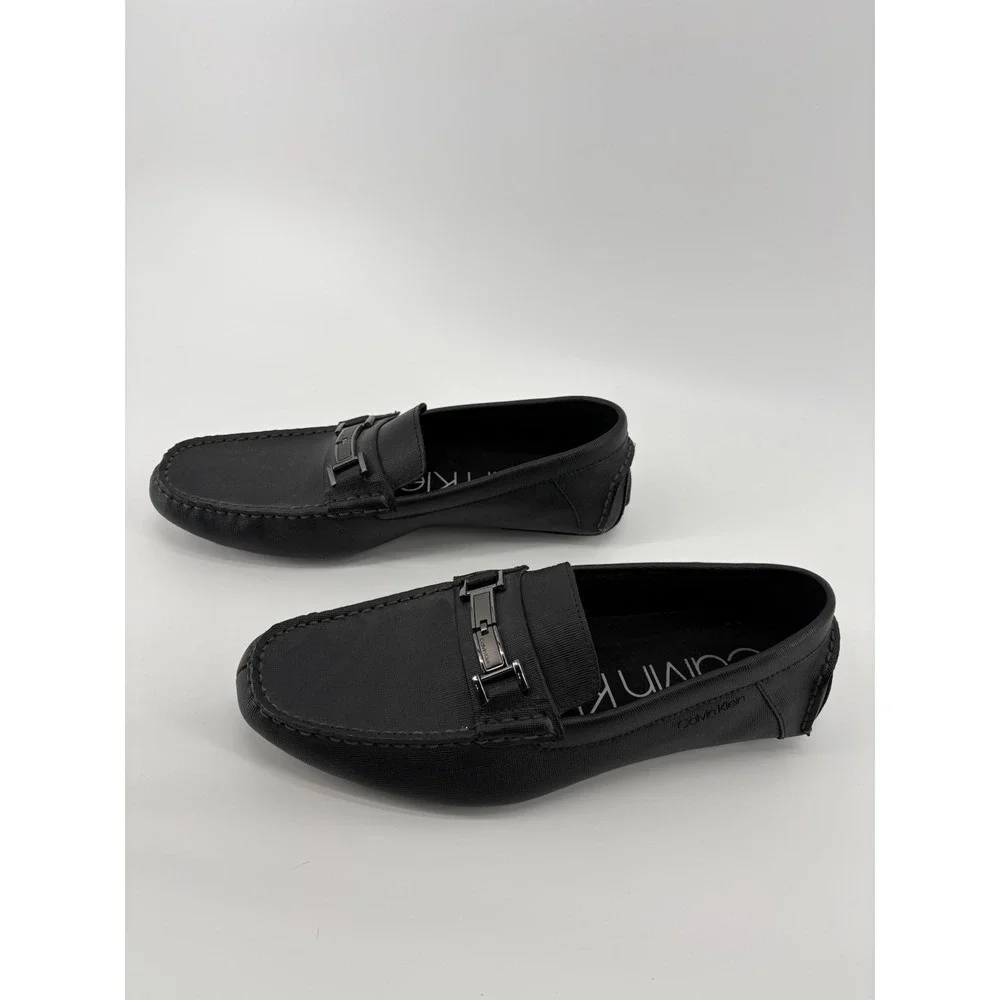 Calvin Klein Shoes Mens Size 10.5 Leather Slip On Loafers Dress Magnus‎ Buckle